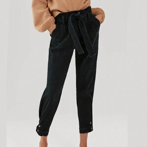 Something Navy June Black Paper Bag Relaxed Jeans Denim Jogger size 8